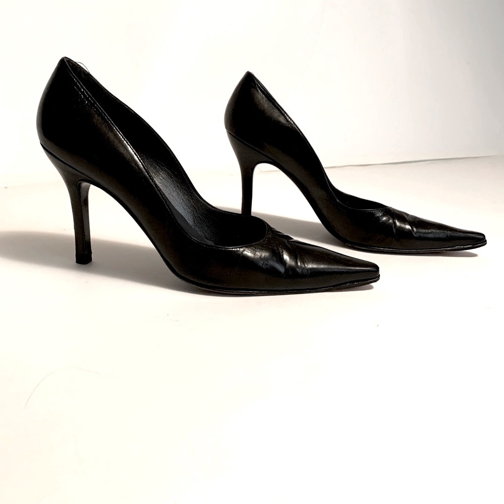 Stuart Weitzman black leather heels